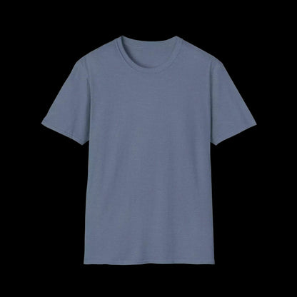 A plain, gray t-shirt against a black background.