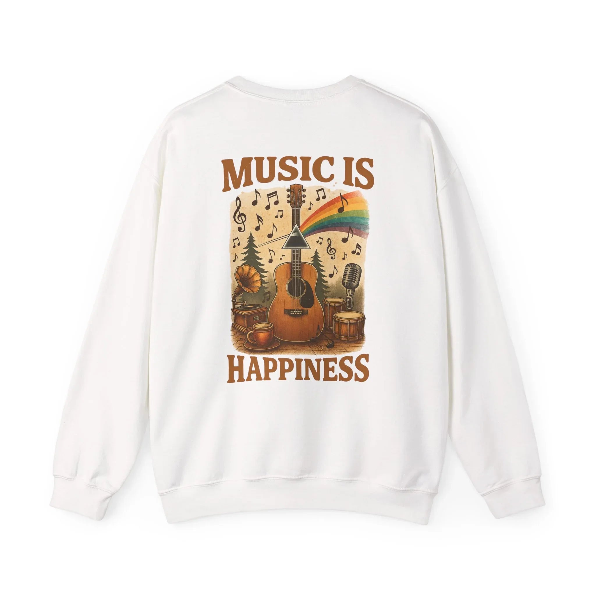 Music is Happiness Lightweight Crewneck Sweatshirt - Just Chilling Inc.