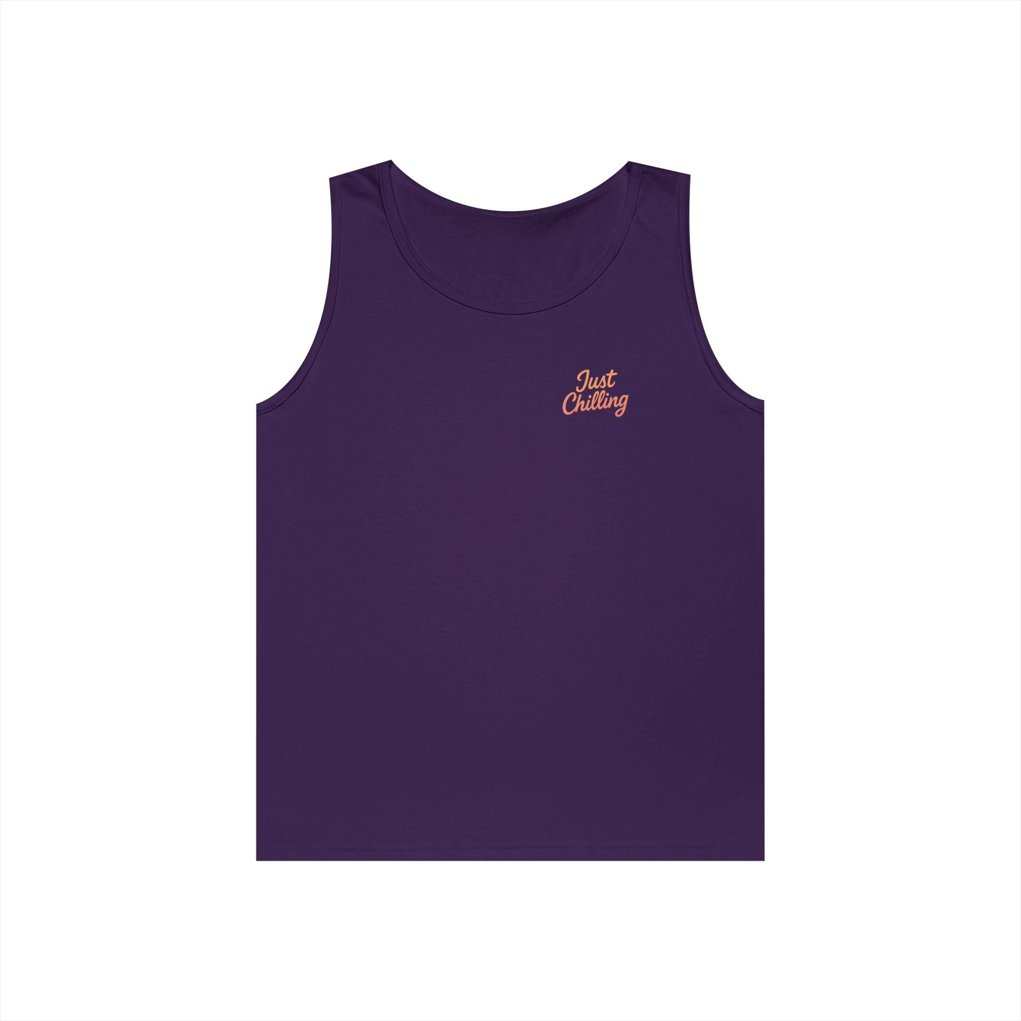 Tank Top — "Just a Friend. Who's a Girl. Not My Girlfriend." Retro Script Chest & Back Graphic