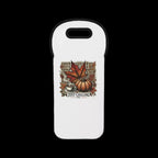 Wine Tote Bag - Fall Themed Custom Neoprene Wine Bottle Carrier With Soft Grip Handle - Just Chilling Inc.