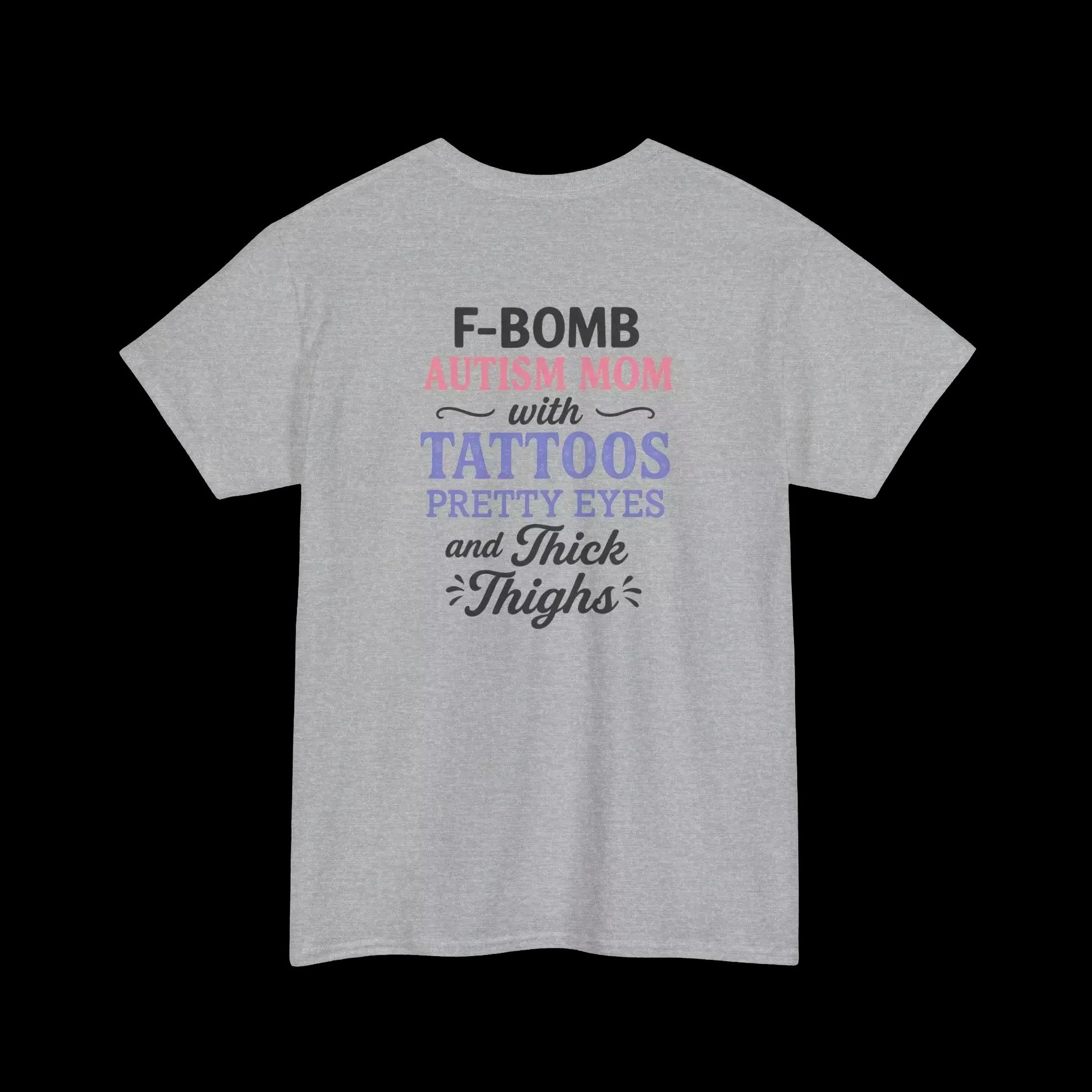 A gray t-shirt with text printed on it.