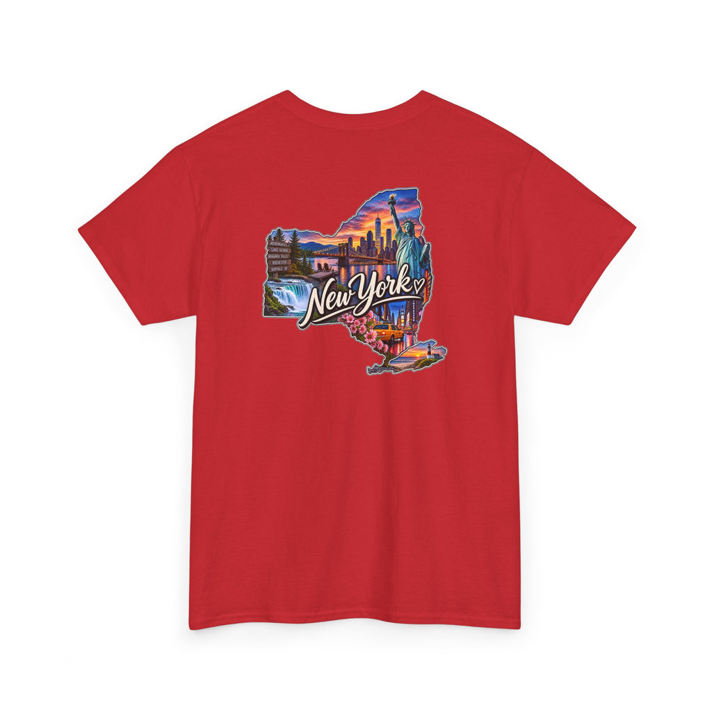 New York State Graphic Tee — Vintage Scenic Map Design