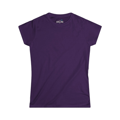 A purple t-shirt with a white logo on the front.