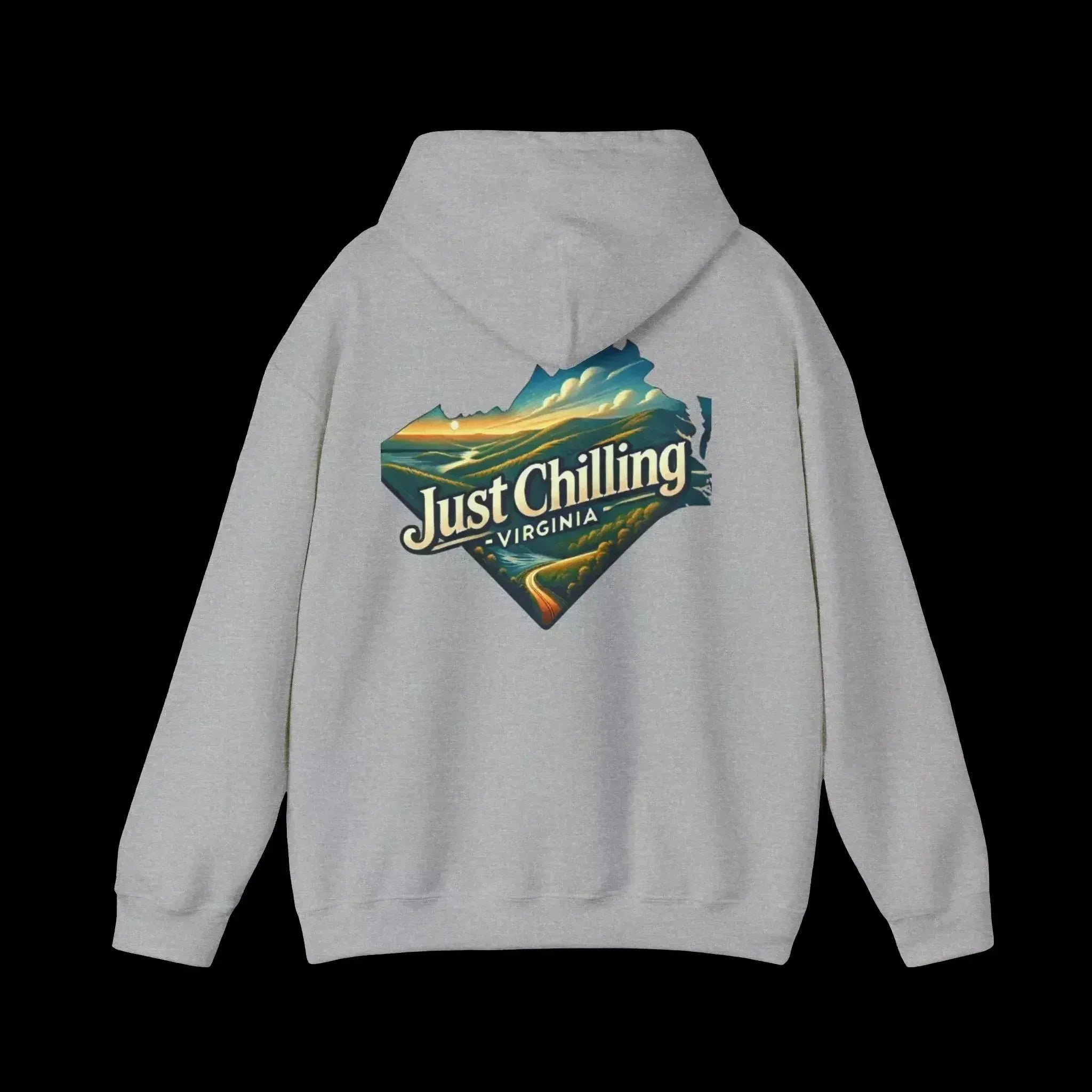 Virginia Scenic Hoodie - Retro Mountain Pullover With Cozy Pouch Pocket - Just Chilling Inc.