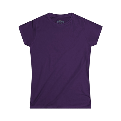 A simple, solid purple t-shirt against a black background.