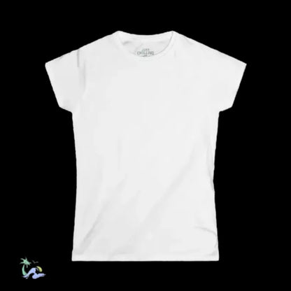 A plain white t-shirt is displayed against a black background.