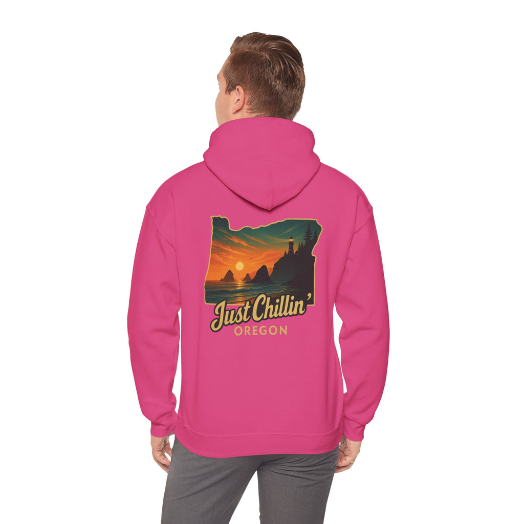 Oregon Sunset Hoodie — "Just Chillin'" Scenic Travel Pullover