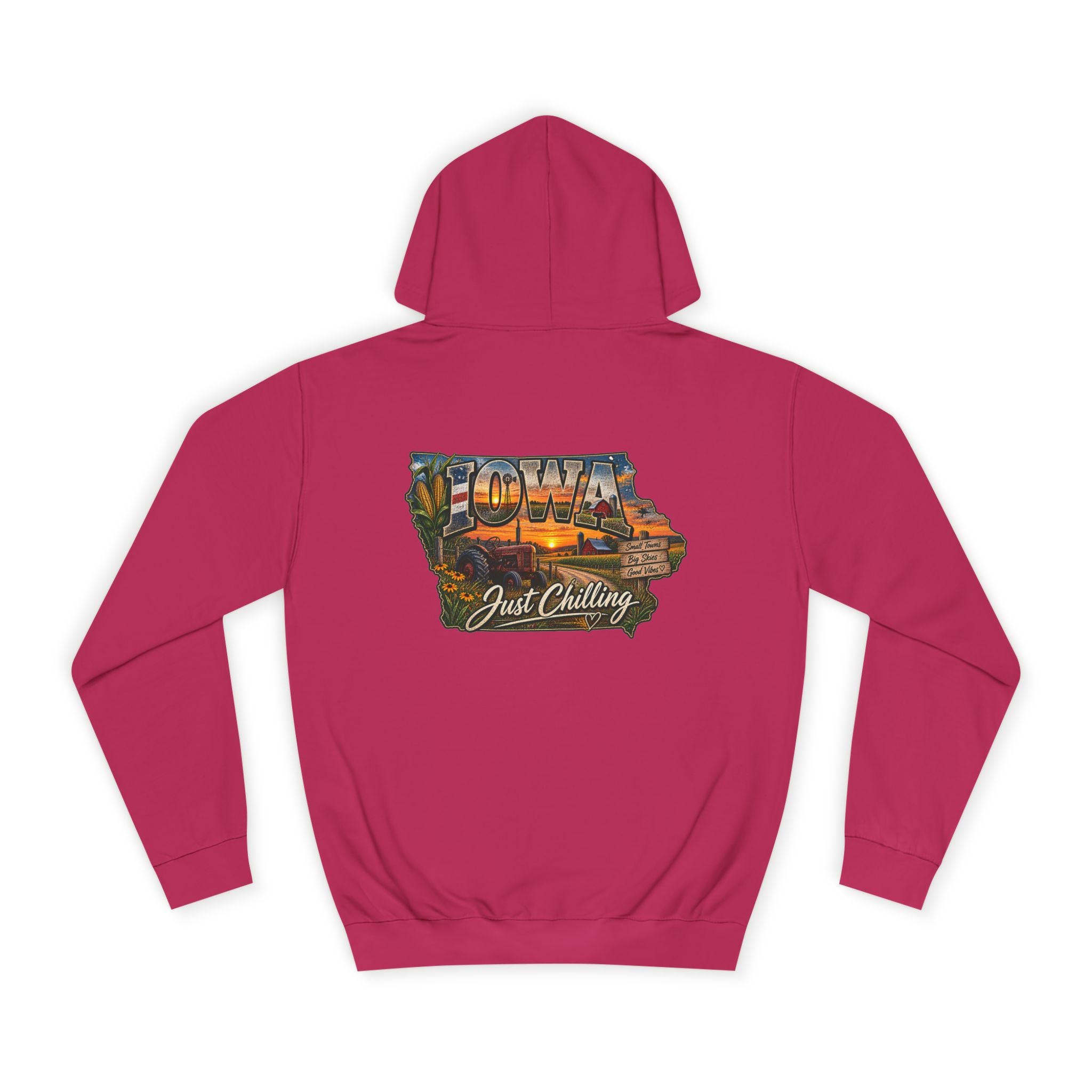 Iowa State Hoodie — 'Iowa Just Chilling' Retro Landscape College Sweatshirt