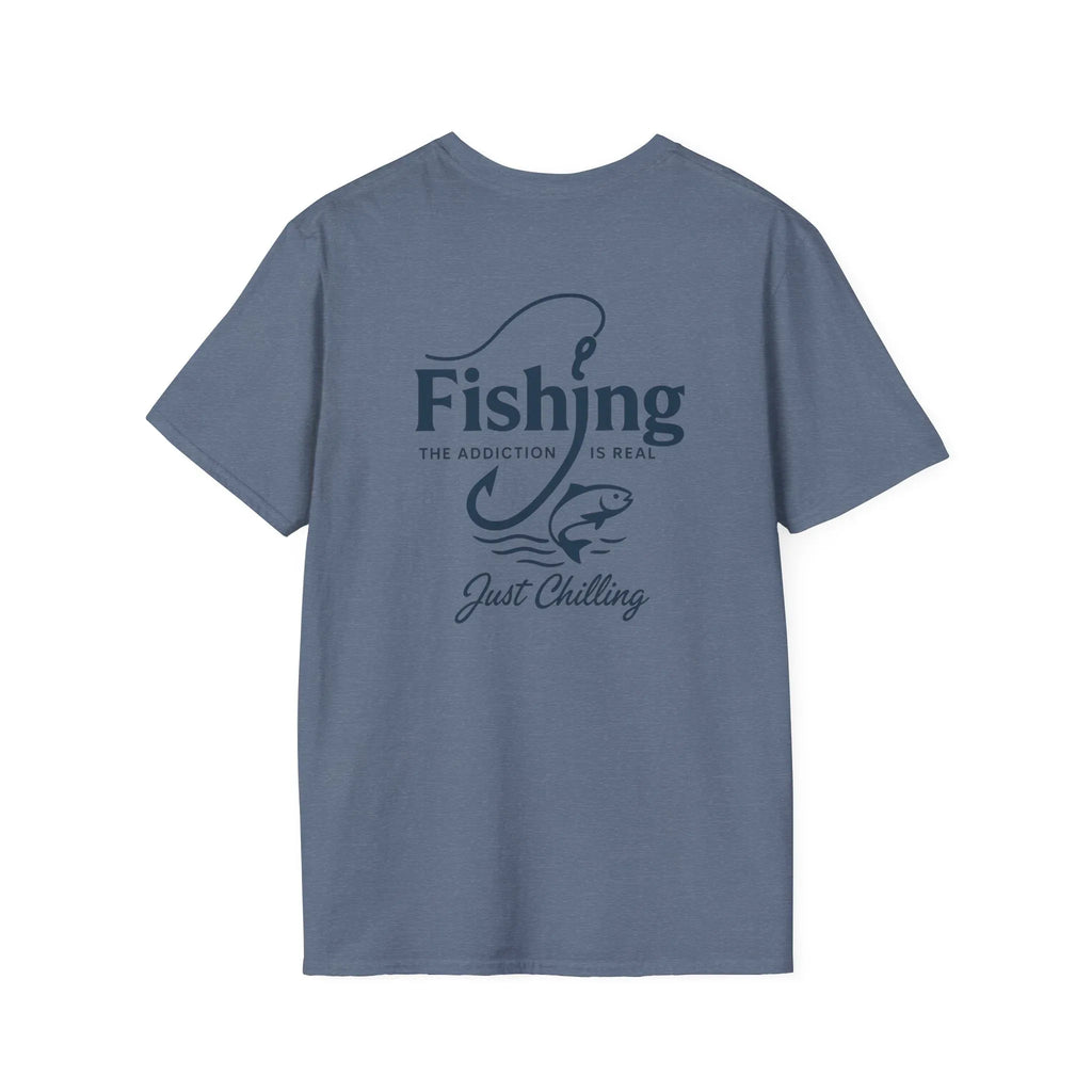 Fishing Addiction Unisex T-Shirt, Casual Wear, Outdoor Shirt, Gift for Fishermen, Summer Tee, Fishing Enthusiast Apparel - Just Chilling Inc.