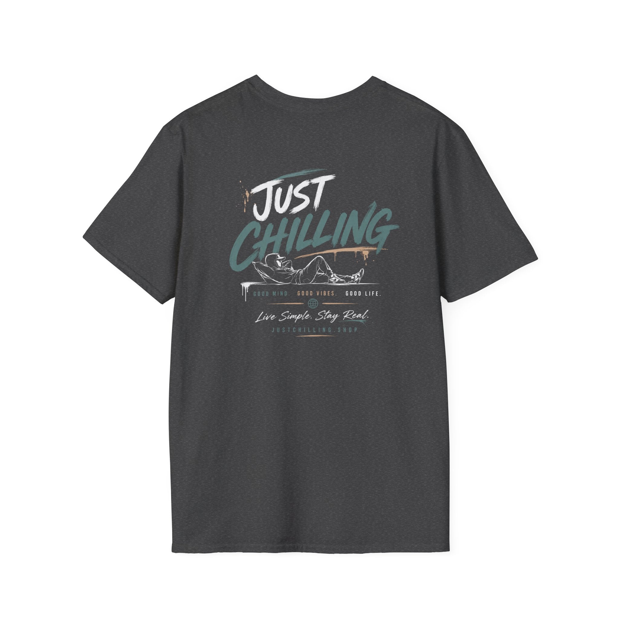 Classic Black Crewneck T-Shirt — Minimal Everyday Tee (Just Chilling)