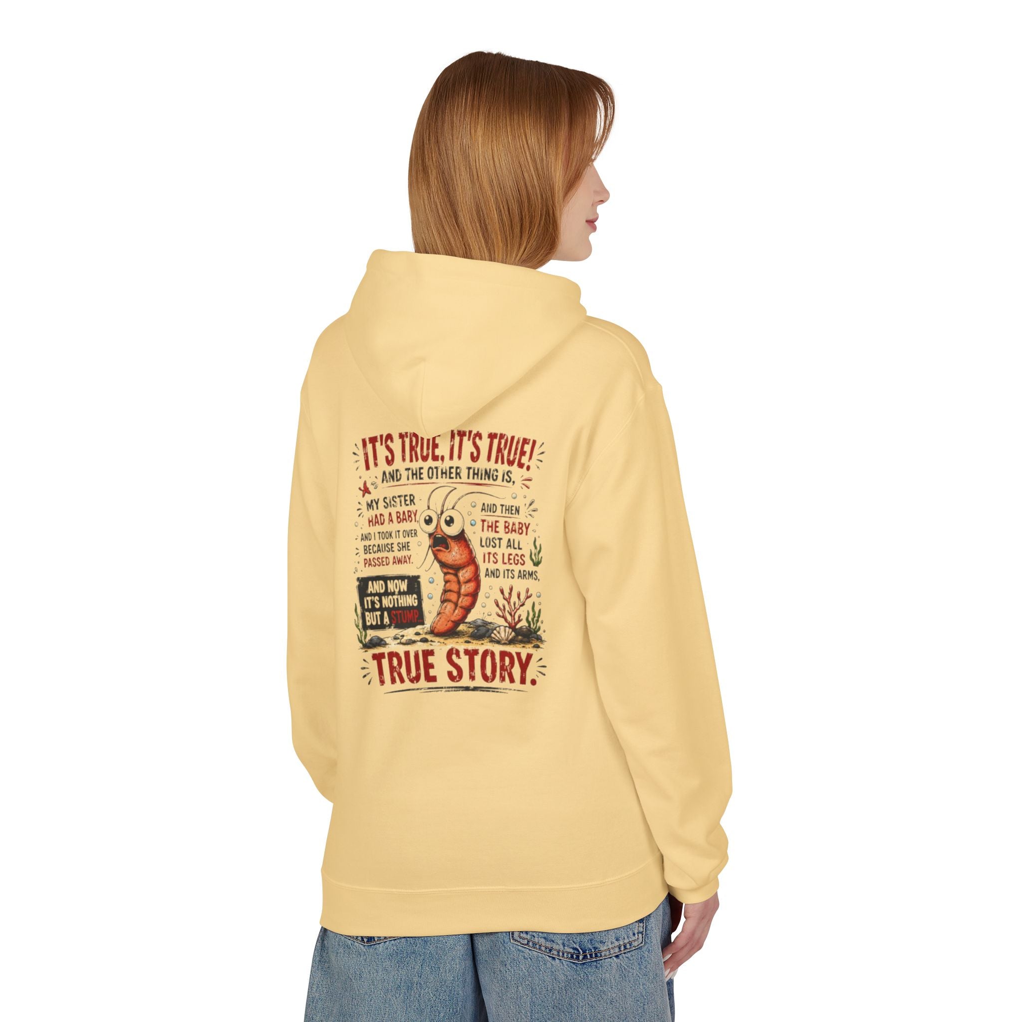 'True Story' Funny  Sharktale's Shrimp Graphic Pullover