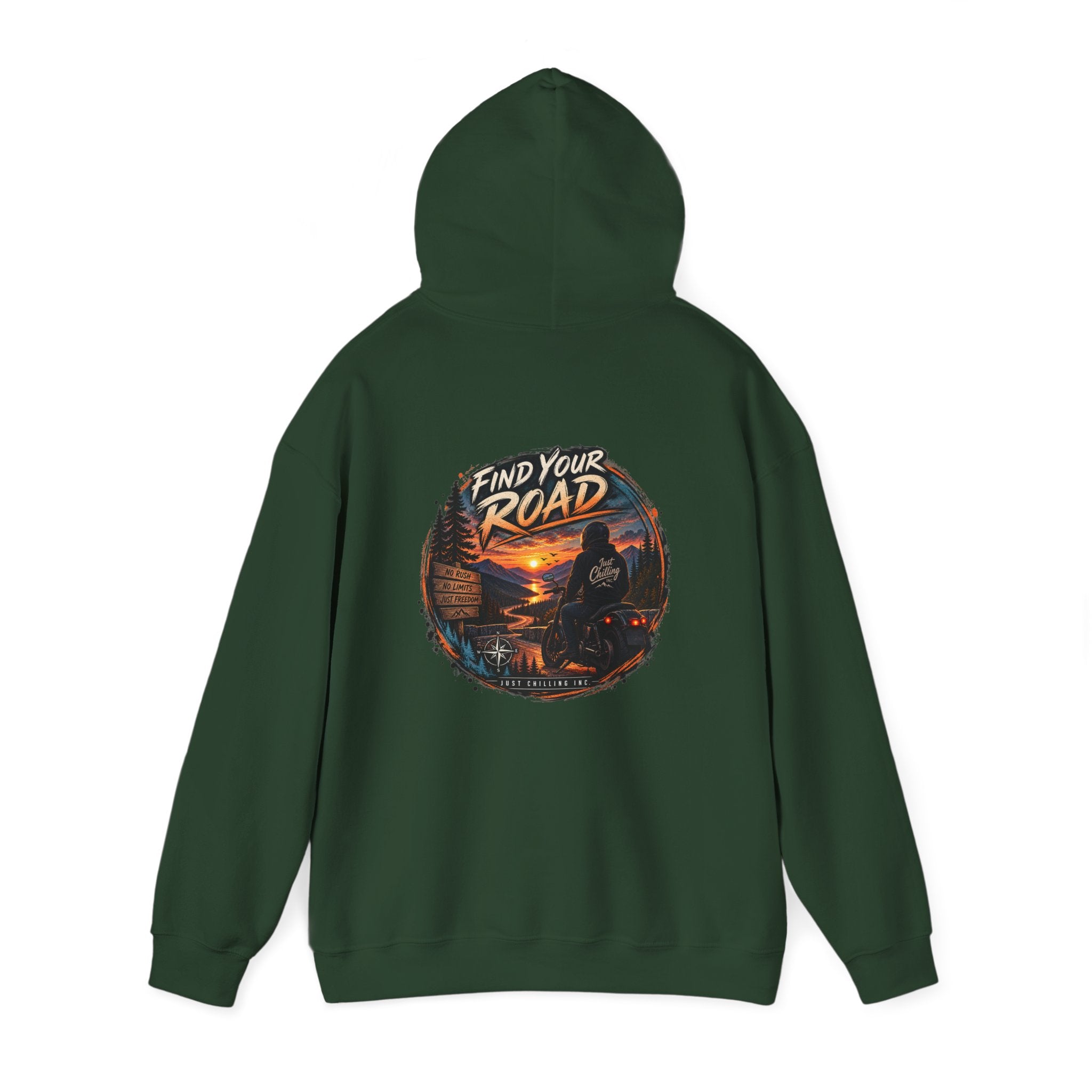 Hoodie — 'Find Your Road' Sunset Motorcycle Adventure Hooded Sweatshirt