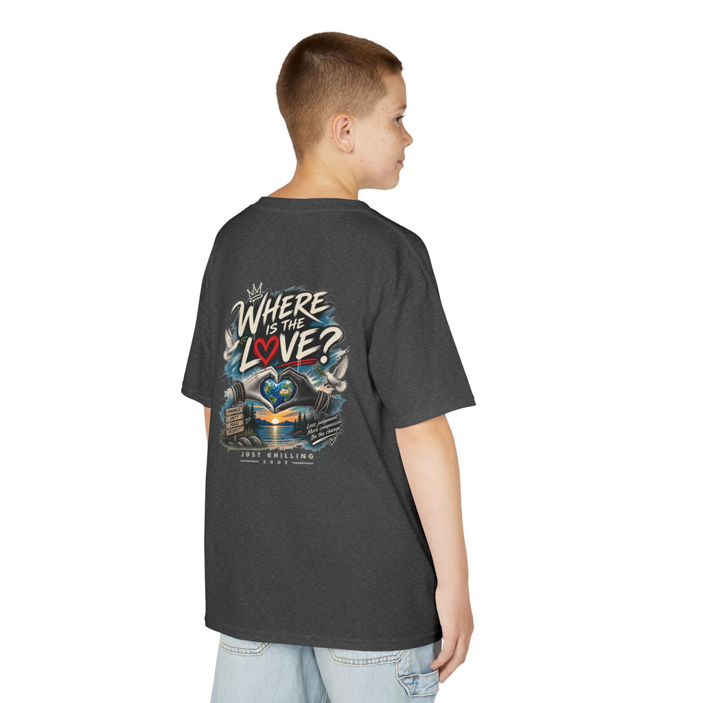 Where’s the Love? Kids Unisex Graphic Tee | Just Chilling Shop