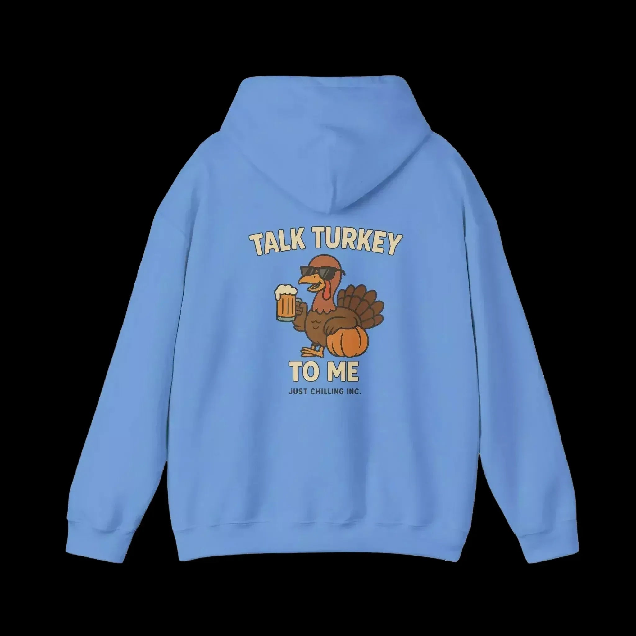 Thanksgiving Hoodie – Cozy Fall Turkey Sweatshirt With Adjustable Hood & Embroidery - Just Chilling Inc.