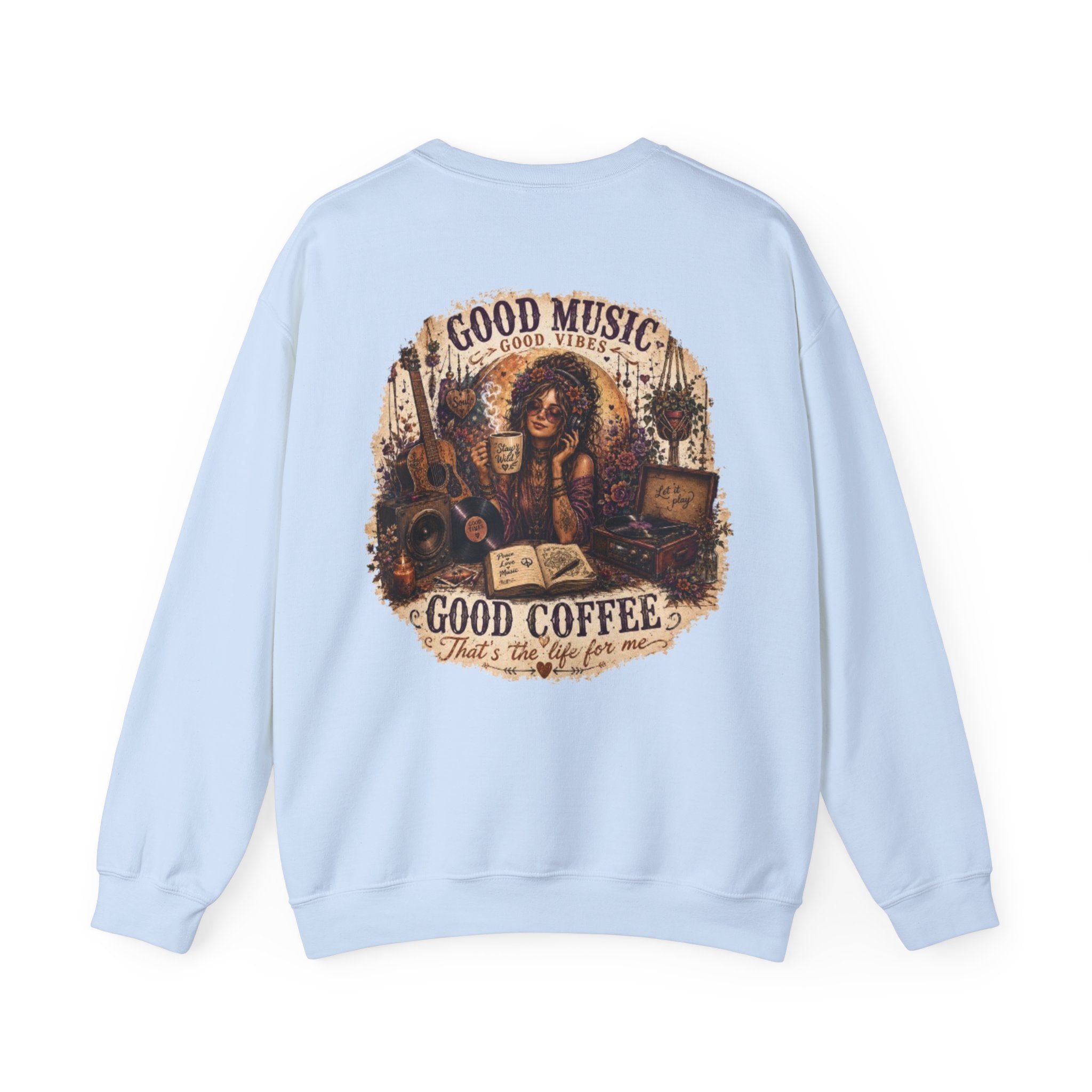 Music is Happiness Lightweight Crewneck Sweatshirt