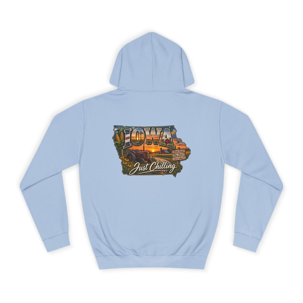 Iowa State Hoodie — 'Iowa Just Chilling' Retro Landscape College Sweatshirt
