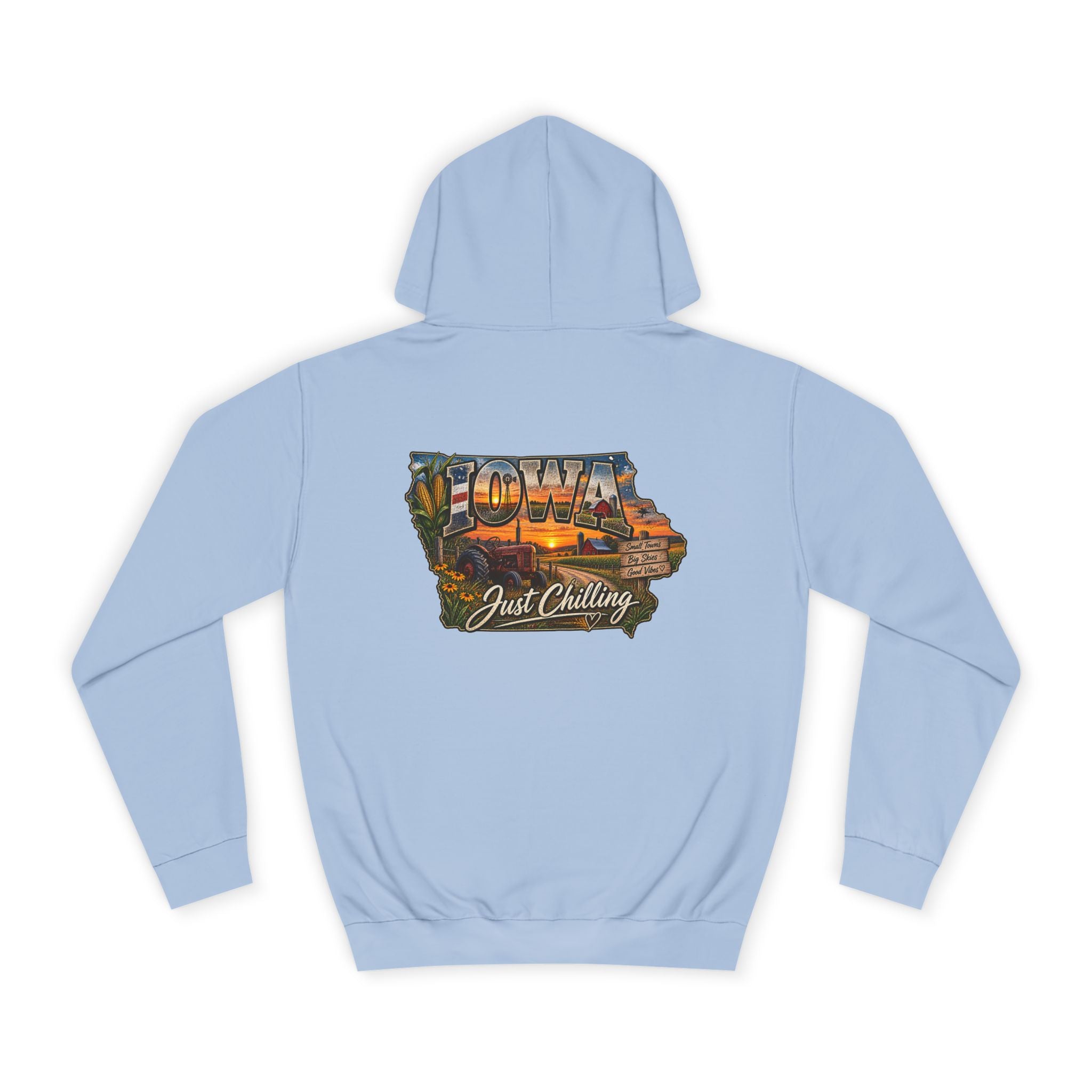 Iowa State Hoodie — 'Iowa Just Chilling' Retro Landscape College Sweatshirt