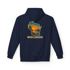 Wisconsin Scenic  Unisex Hoodie — State Silhouette Sunset Sweatshirt