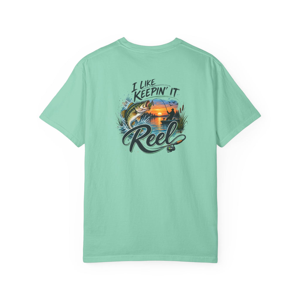 Fishing T-Shirt — "I Like Keepin' It Reel" Sunset Reel Graphic Tee