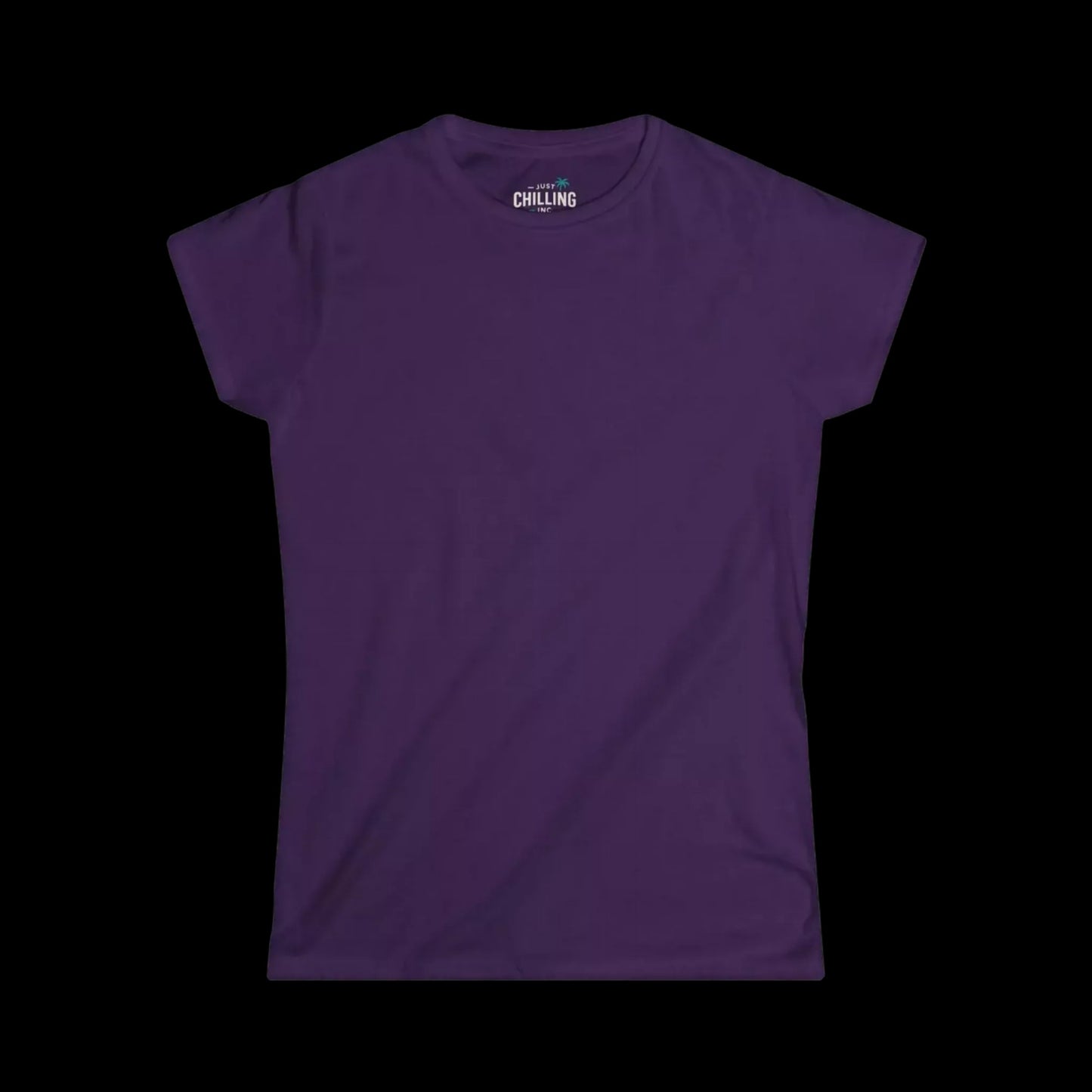 A purple t-shirt with a white logo on the front.