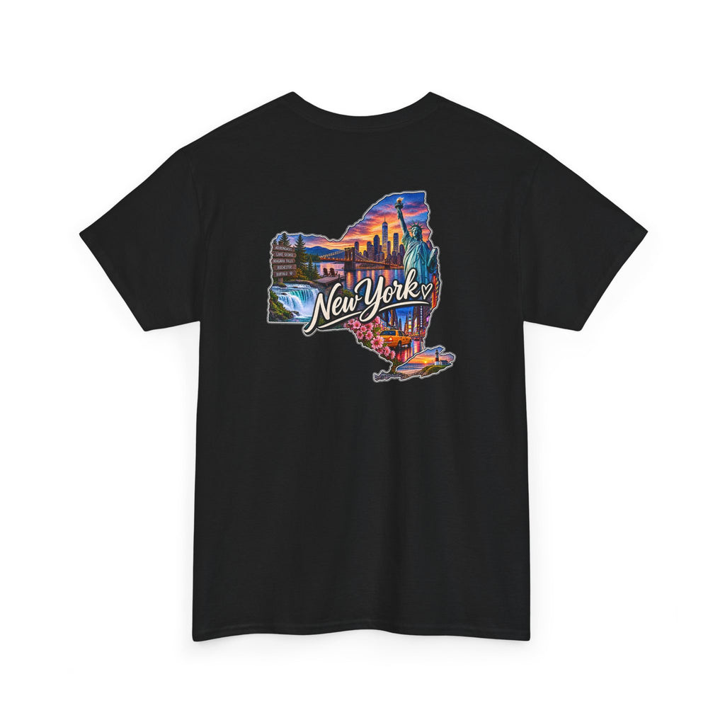 New York State Graphic Tee — Vintage Scenic Map Design