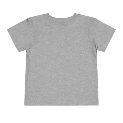 A plain, gray t-shirt against a black background.
