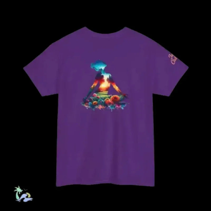 Unisex Jersey Tee - Breathable Cotton T-Shirt With Meditation Double Exposure Print - Just Chilling Inc.