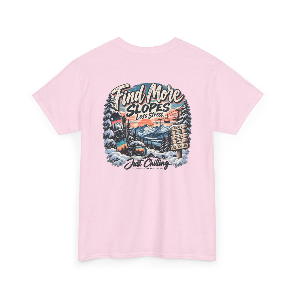 Camiseta Gráfica de Esquí Just Chilling - Encuentra Más Pistas, Menos Estrés