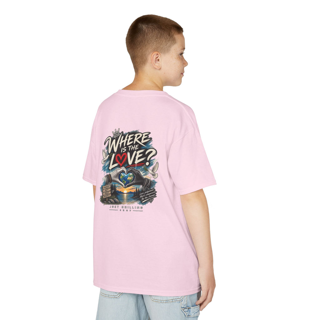 Where’s the Love? Kids Unisex Graphic Tee | Just Chilling Shop