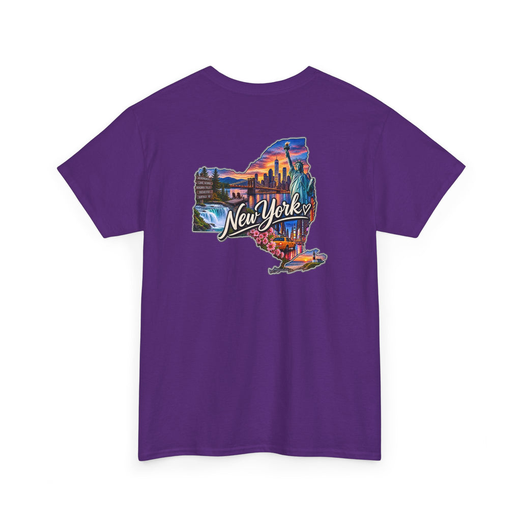 New York State Graphic Tee — Vintage Scenic Map Design
