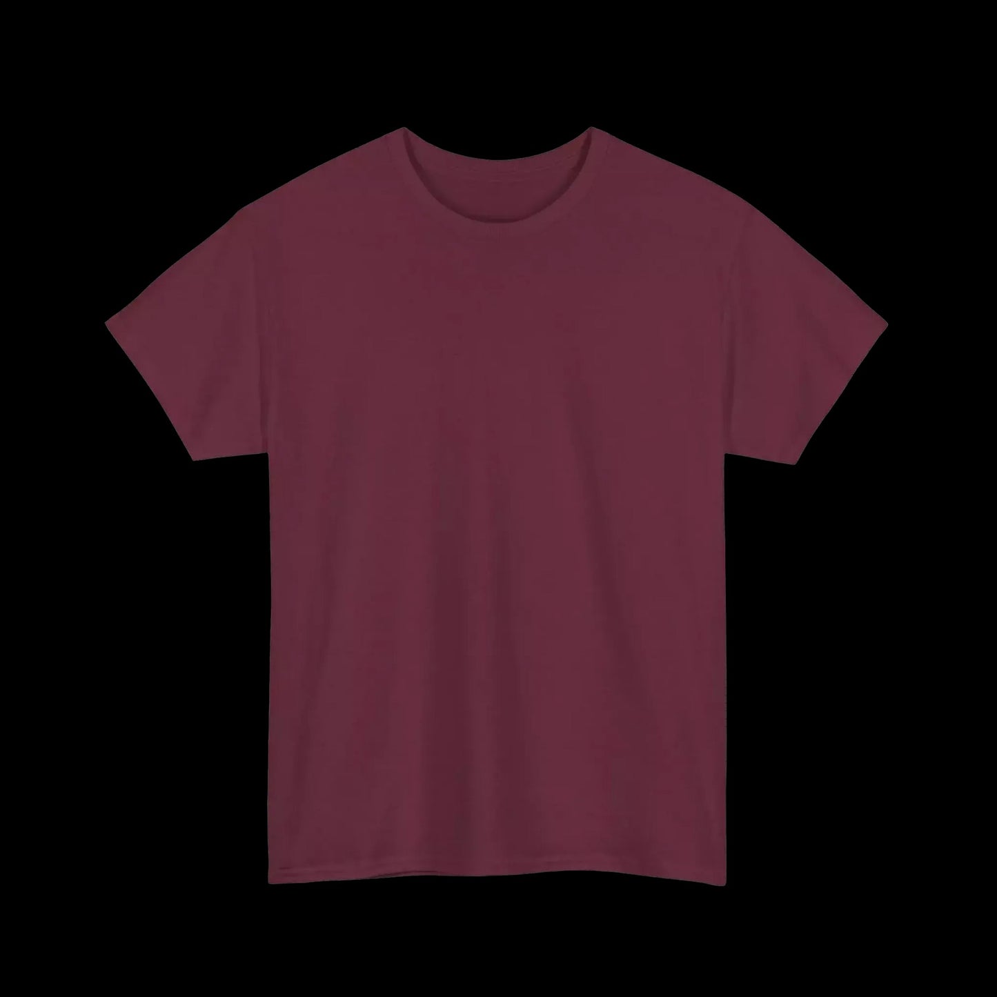 A simple, solid-colored red t-shirt against a black background.