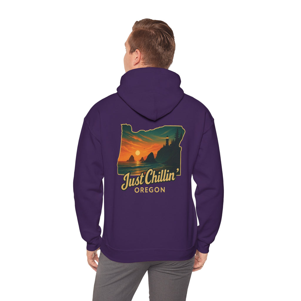 Oregon Sunset Hoodie — "Just Chillin'" Scenic Travel Pullover