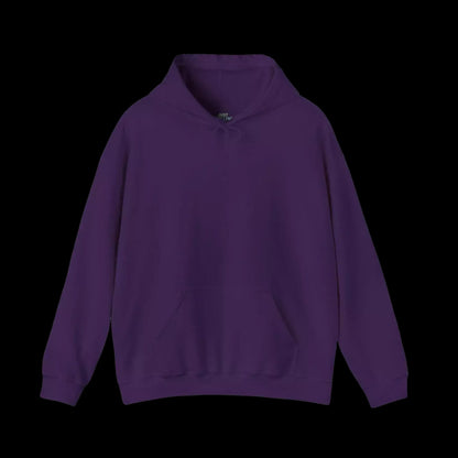 A purple hoodie with a simple design and no visible text.