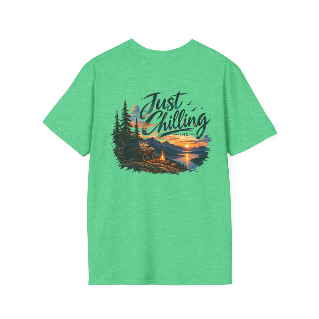 Just Chilling Outdoor Adventure T-Shirt | Camping, Mountains & Sunset Graphic Tee