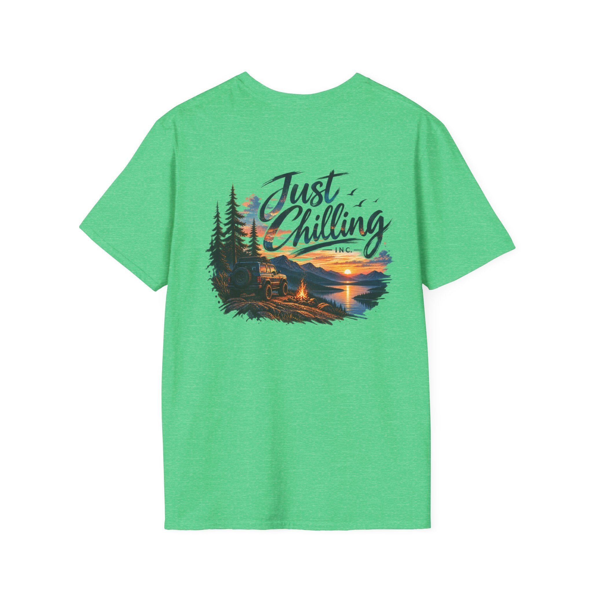 Just Chilling Outdoor Adventure T-Shirt | Camping, Mountains & Sunset Graphic Tee
