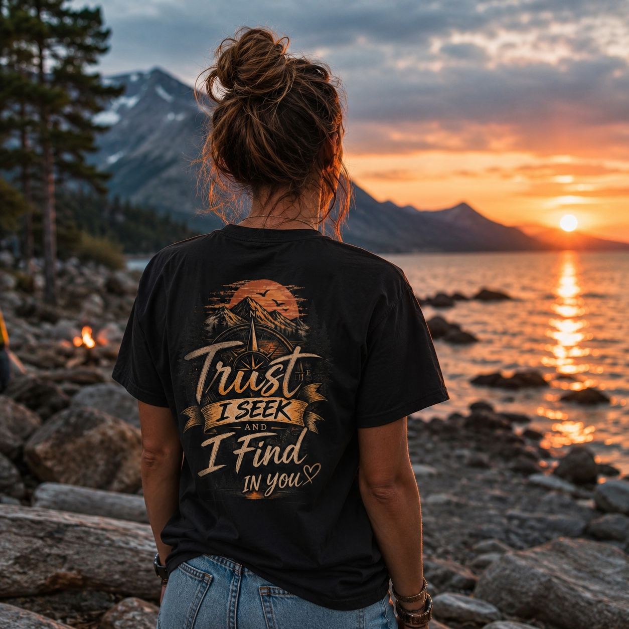 Trust I Seek and I Find in You – Vintage Mountain & Ocean Graphic Tee