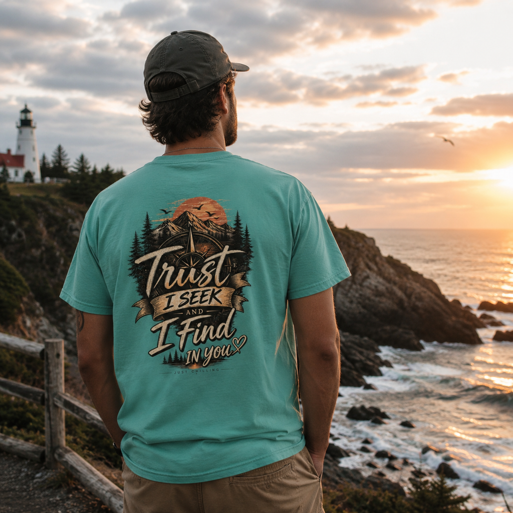 Trust I Seek and I Find in You – Vintage Mountain & Ocean Graphic Tee