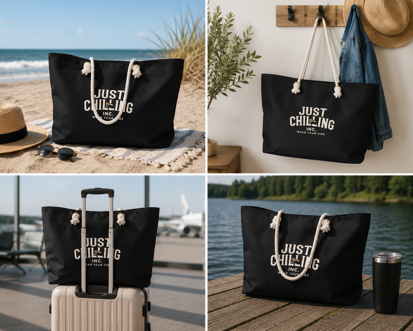 Just Chilling Oversized Weekender Tote – Large Beach & Travel Bag