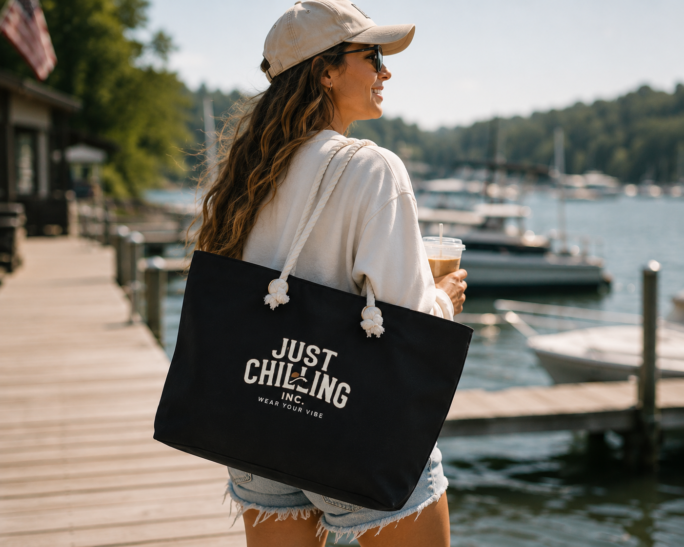 Just Chilling Oversized Weekender Tote – Large Beach & Travel Bag