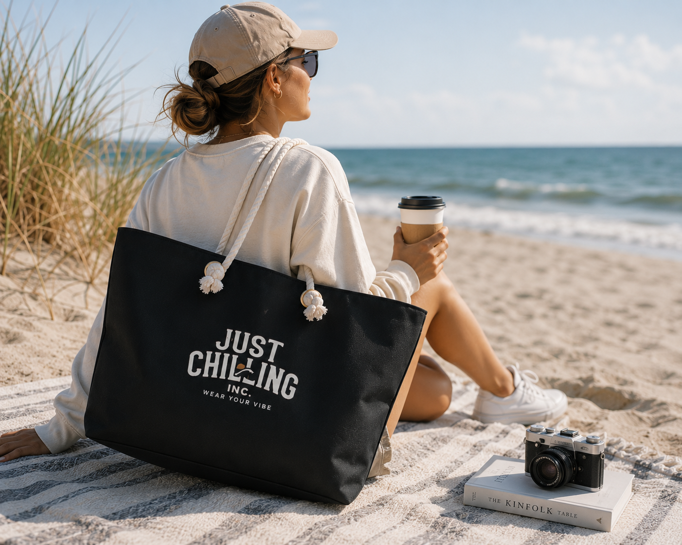 Just Chilling Oversized Weekender Tote – Large Beach & Travel Bag