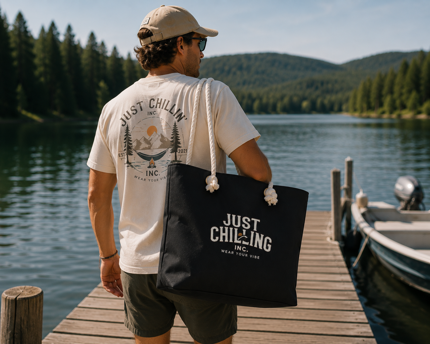 Just Chilling Oversized Weekender Tote – Large Beach & Travel Bag
