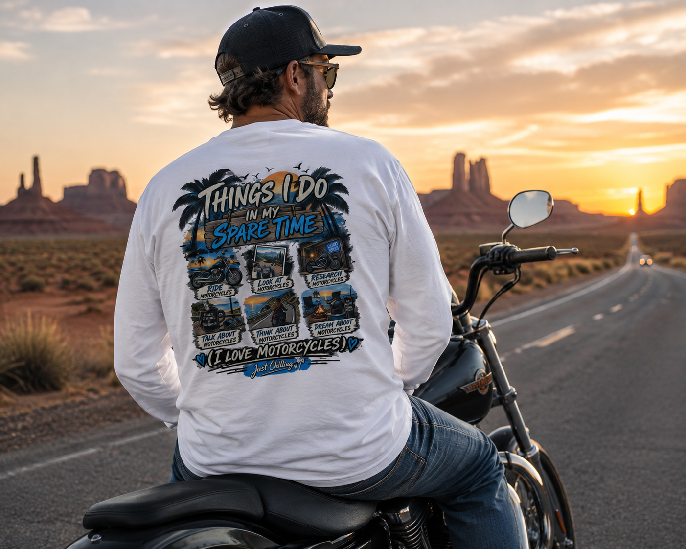 Things I Do In My Spare Time - Motorcycle lover Long Sleeve Tee