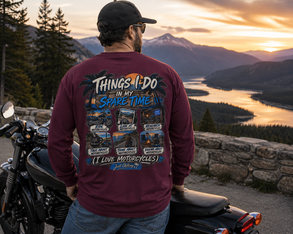 Things I Do In My Spare Time - Motorcycle lover Long Sleeve Tee