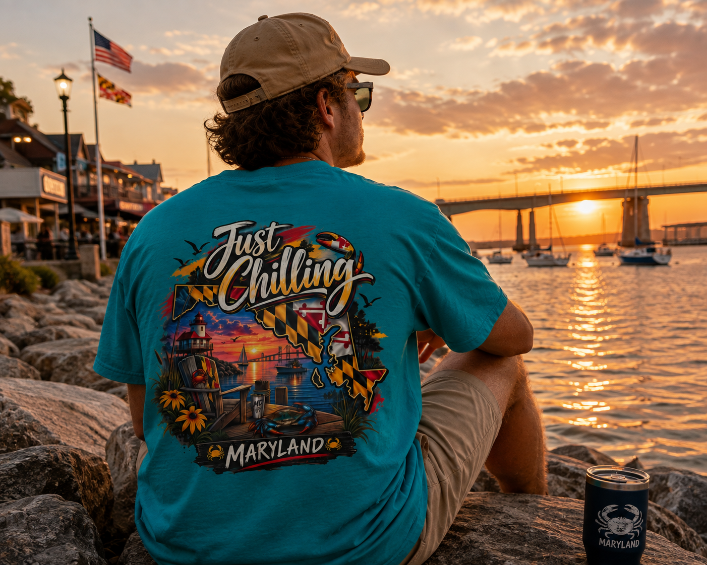 Maryland State Vibes T-Shirt — Baltimore MD Flag Inspired Tee