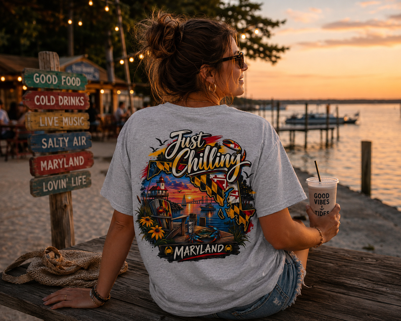 Maryland State Vibes T-Shirt — Baltimore MD Flag Inspired Tee