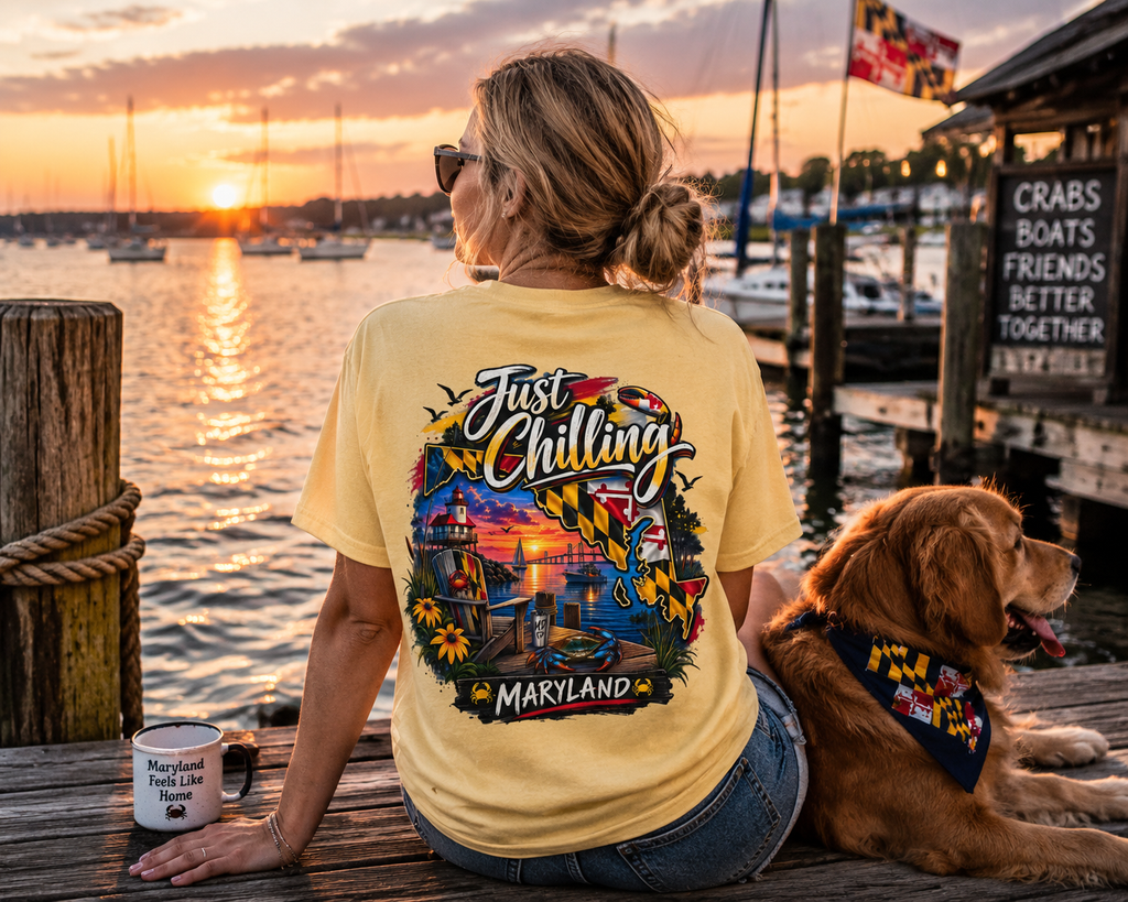 Maryland State Vibes T-Shirt — Baltimore MD Flag Inspired Tee