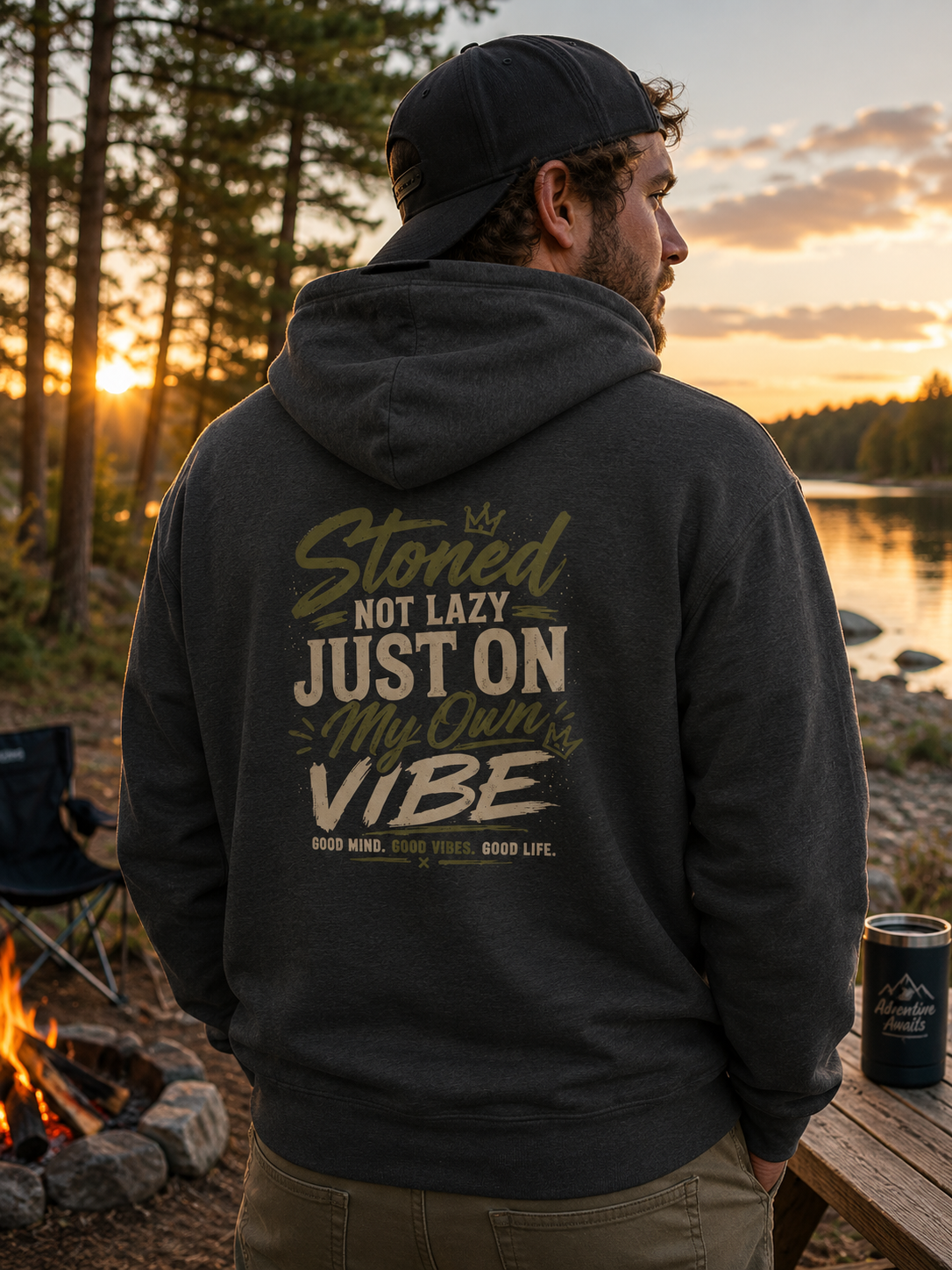 Stoned Not Lazy Just On My Own Vibe Hoodie | Just Chilling