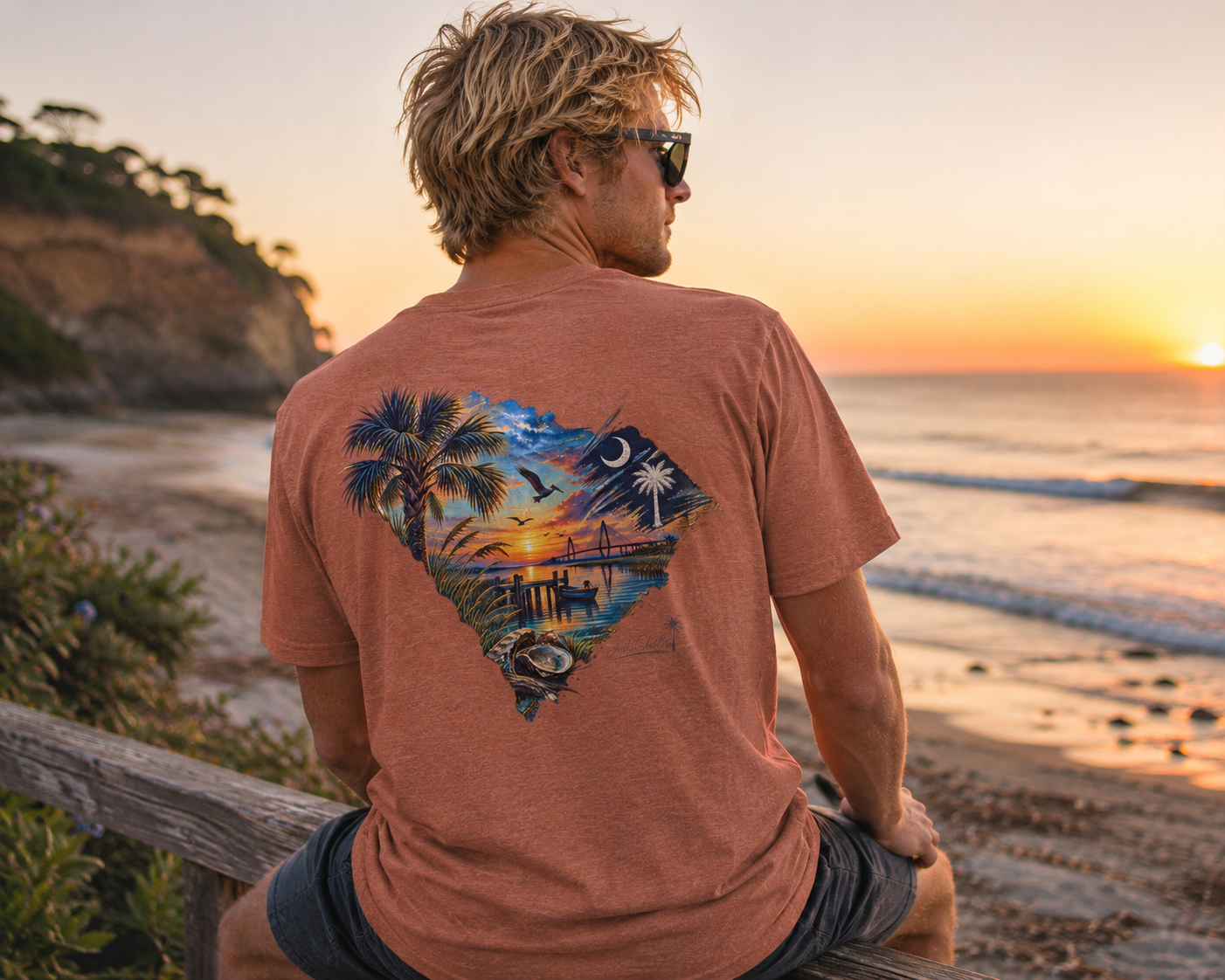 South Carolina Sunset Beach T-Shirt — Coastal Palmetto State Graphic Tee