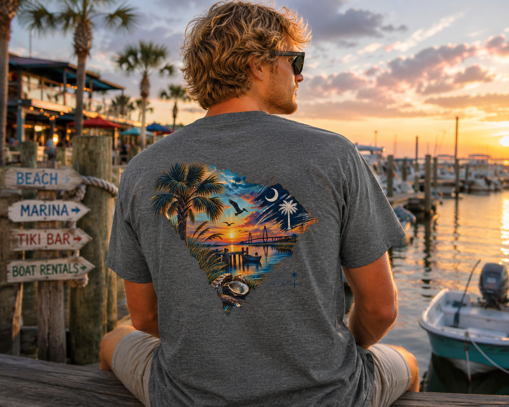 South Carolina Sunset Beach T-Shirt — Coastal Palmetto State Graphic Tee