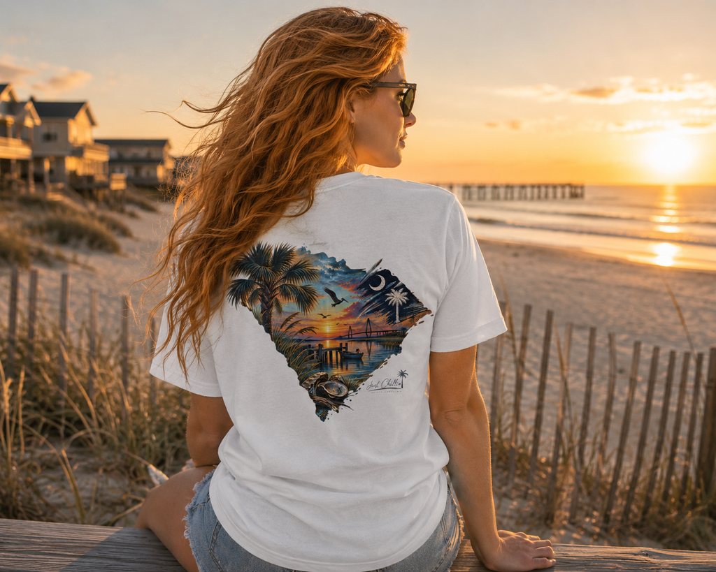 South Carolina Sunset Beach T-Shirt — Coastal Palmetto State Graphic Tee